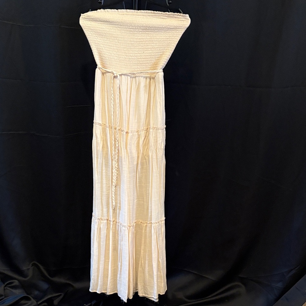 Love Tree Cream Strapless Jumpsuit